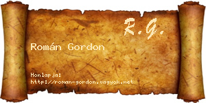 Román Gordon névjegykártya